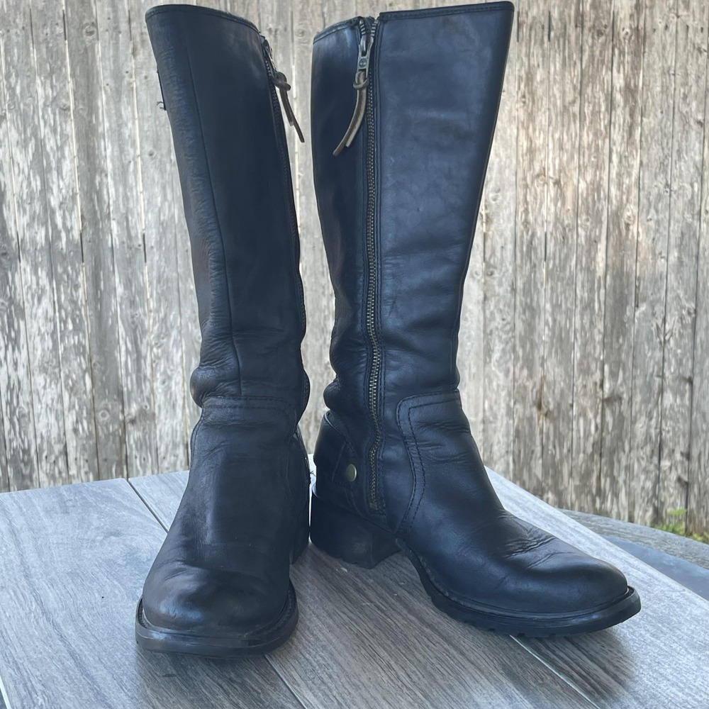 Timberland Boots Women 7.5M Black Leather Waterproof Knee High Riding SOLD OUT - Picture 2 of 16